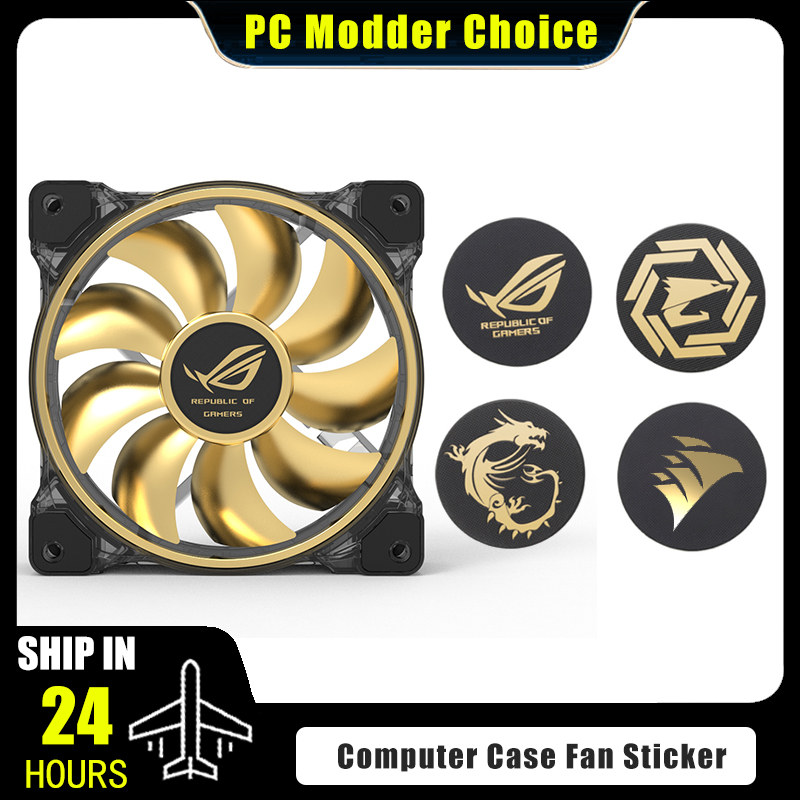 Pc Gaming Lian Li - พัดลมคอมพิวเตอร์สติกเกอร์โลโก้, ROG MSI AORUS Corsair ป้าย