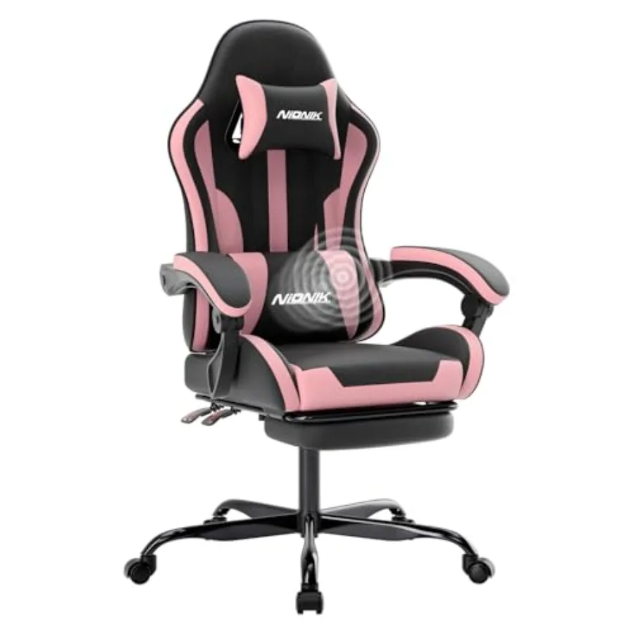 Gaming Chair - เก้าอี้เกมมิ่งสำหรับใช้ในสำนักงานหรือเล่นเกม เก้าอี้คอมพิวเตอร์ที่ออกแบบตามหลักสรีรศาสตร์ พร้อมที่พักเท้าและส่วนรองรับหลัง ปรับความสูงได้ หมุนได้ 360