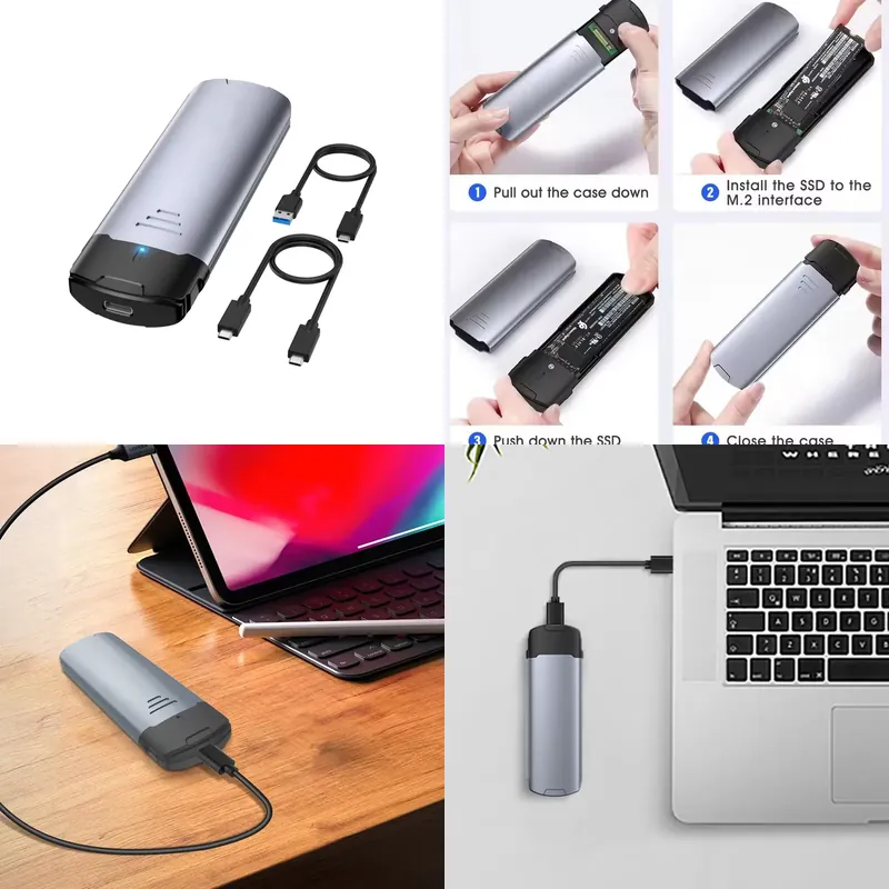 Pc Gaming Portable - กล่องใส่ M2 NVMe SSD 10Gbps อลูมิเนียม