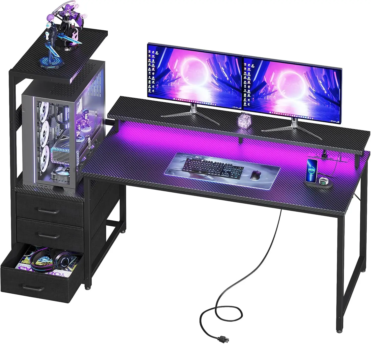 โต๊ะเกมมิ่งพร้อมชั้นวางคอมพิวเ - Pc Gaming Lian Li บทวิจารณ์และราคา