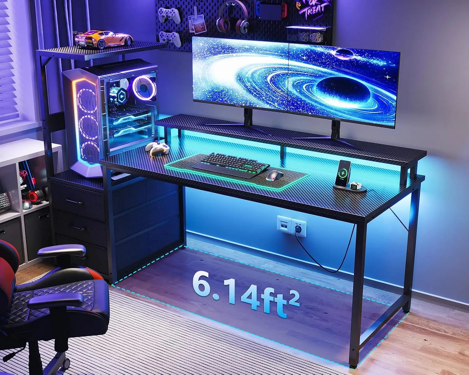 โต๊ะเกมมิ่งพร้อมชั้นวางคอมพิวเ - Pc Gaming Lian Li บทวิจารณ์และราคา