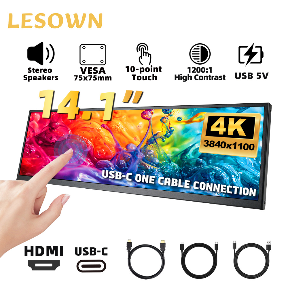 จอภาพ LESOWN PC Case Monitor ข - Pc Gaming Ultrawide Monitor บทวิจารณ์และราคา